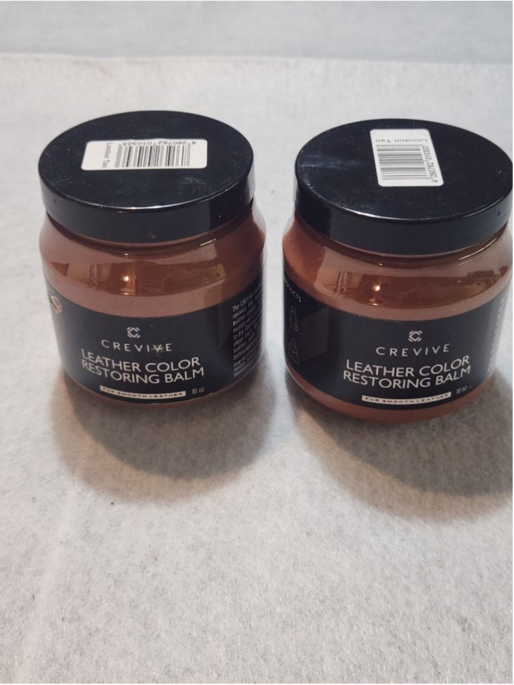 Set of Two CREVIVE Leather Color Restoring Balm 10floz London Tan NEW